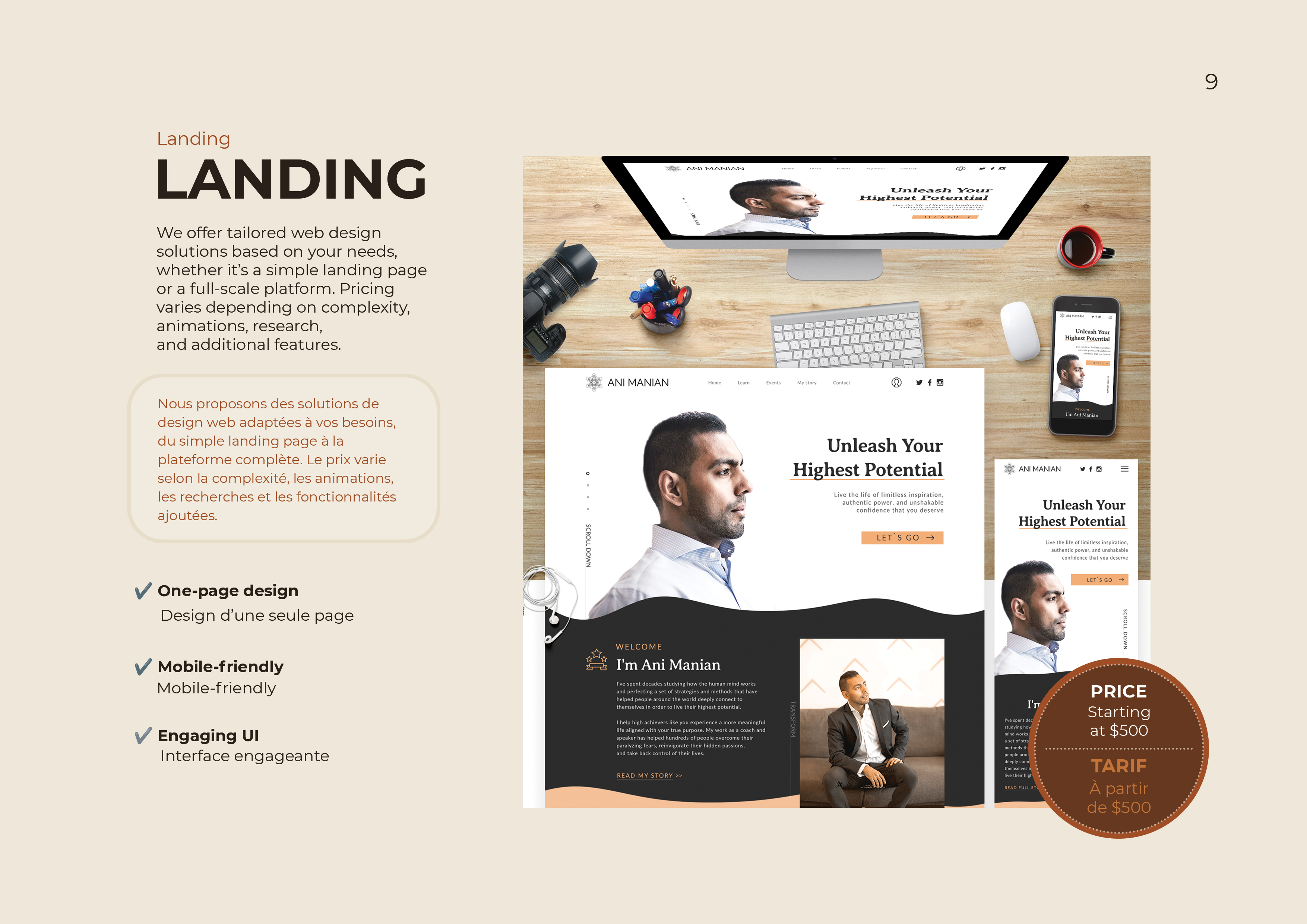 Landing page Bio nutrition industry bright energetic vibe